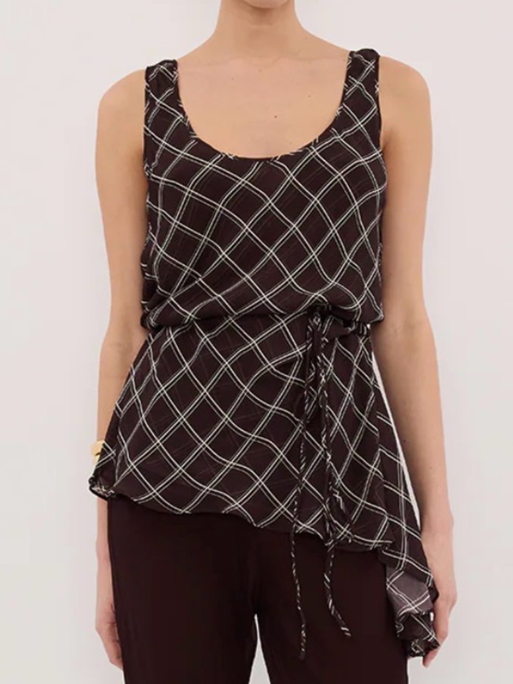 DISSH Brown Arlington Asymmetrical Tank Top